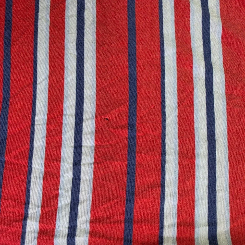 Polo Ralph Lauren Shirt Mens Large Red Navy Blue Classic Fit Striped Pocket